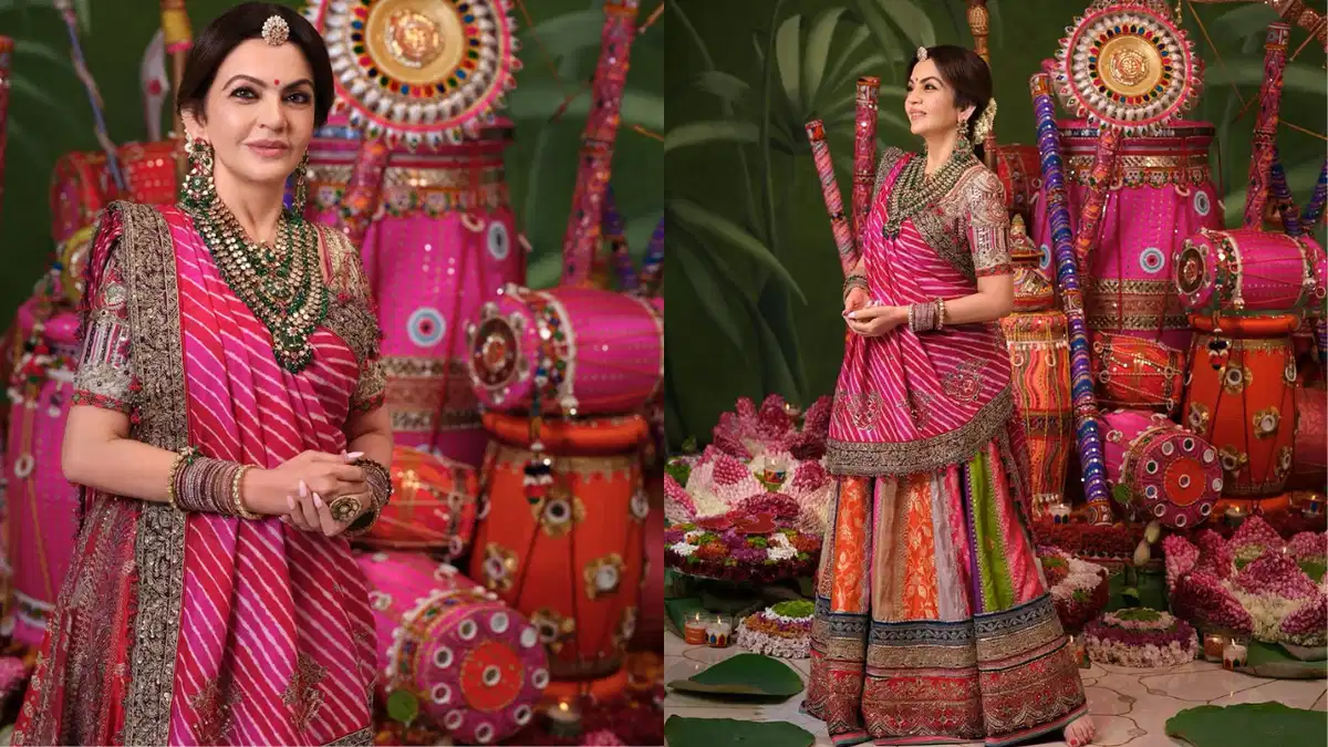 Navratri 2025: Nita Ambani's nine-coloured Banarasi lehenga dedicated to Goddess Durga